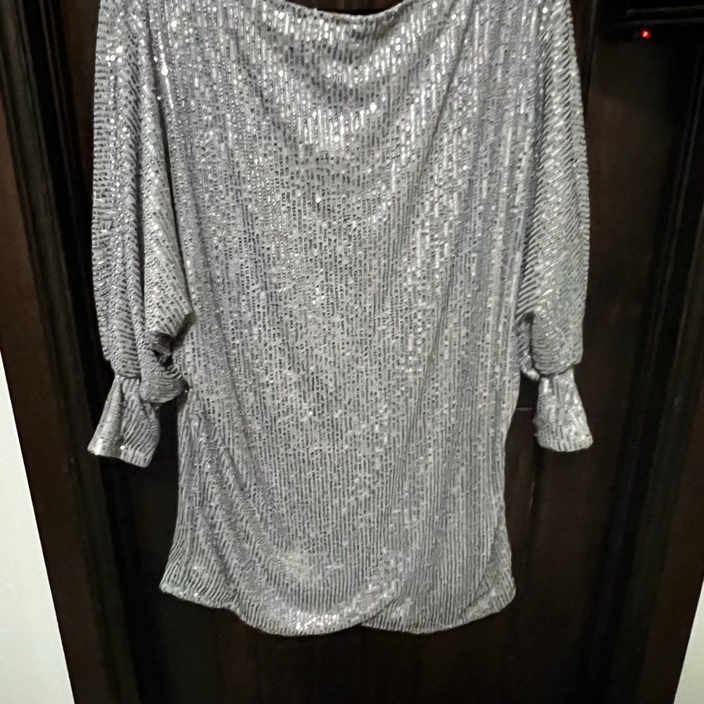 Silver Sequin Top